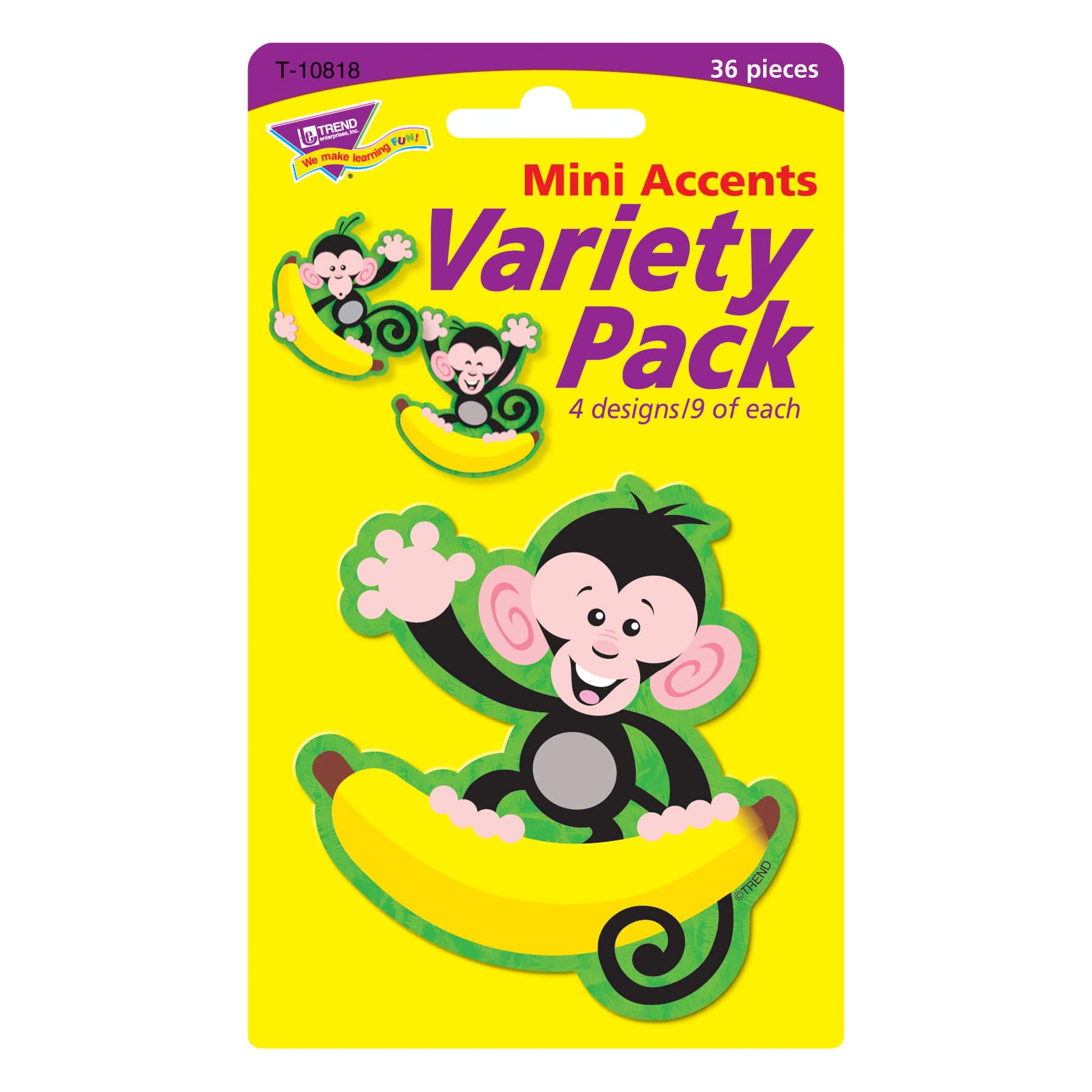 Monkeys &#x26; Bananas Mini Accents Variety Pack, 36 Per Pack, 6 Packs