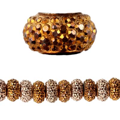 Amber Acrylic Rondel Beads, 9mm by Bead Landing™ image