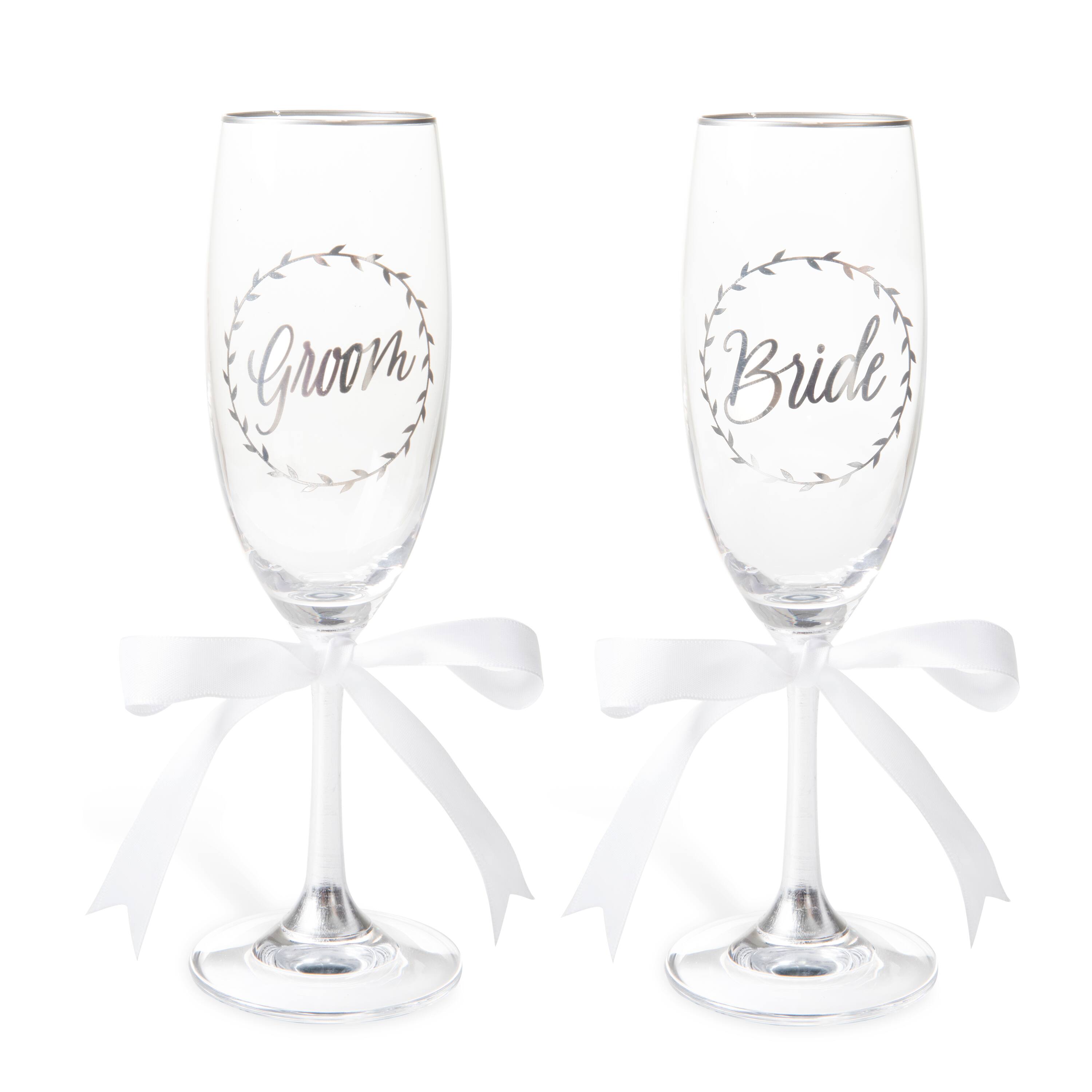 Buy The David Tutera Bride Groom Toasting Flutes Silver At