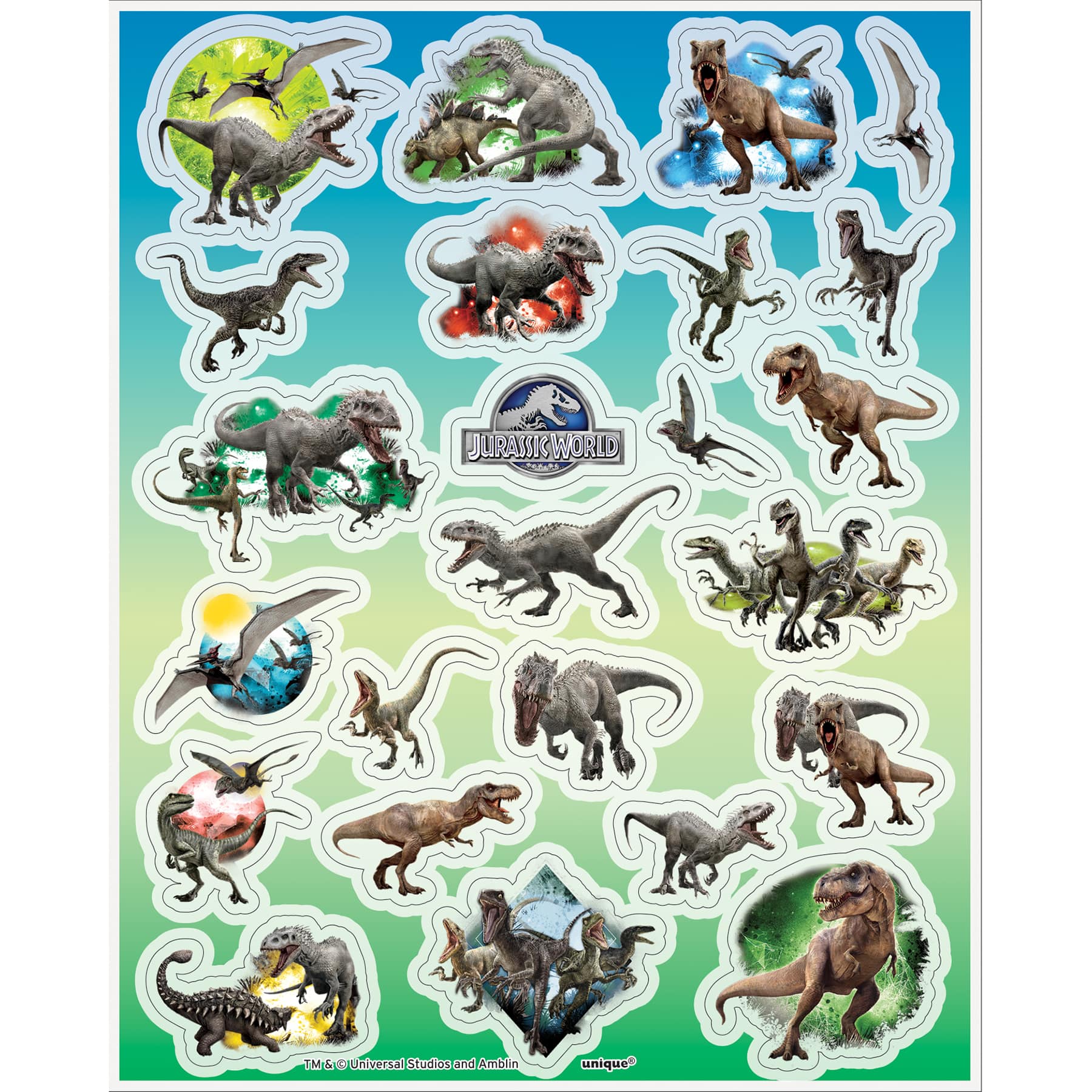 Jurassic World Sticker Sheets, 4ct