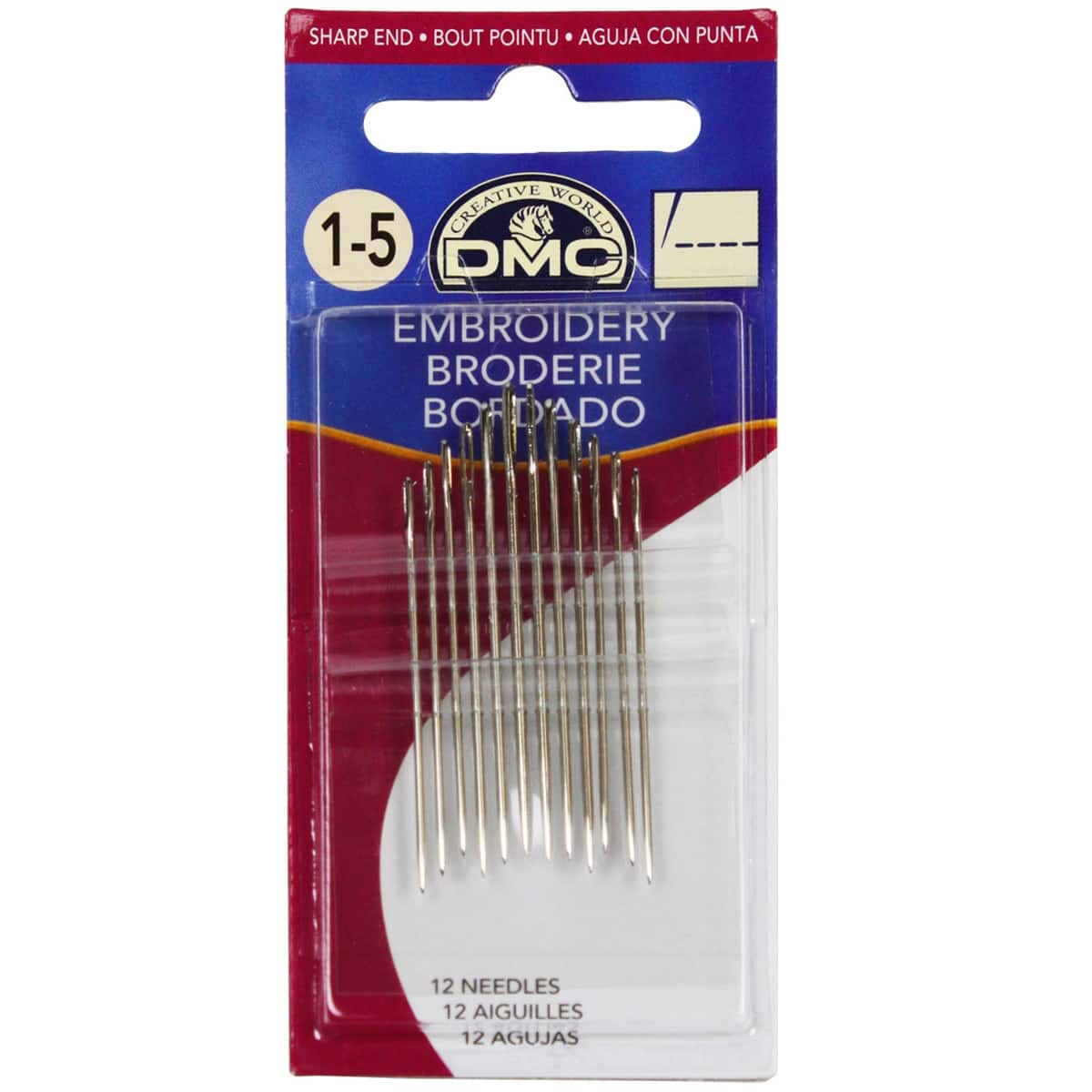 24 Packs: 12 ct. (288 total) DMC&#xAE; Embroidery Needles, Size 1-5