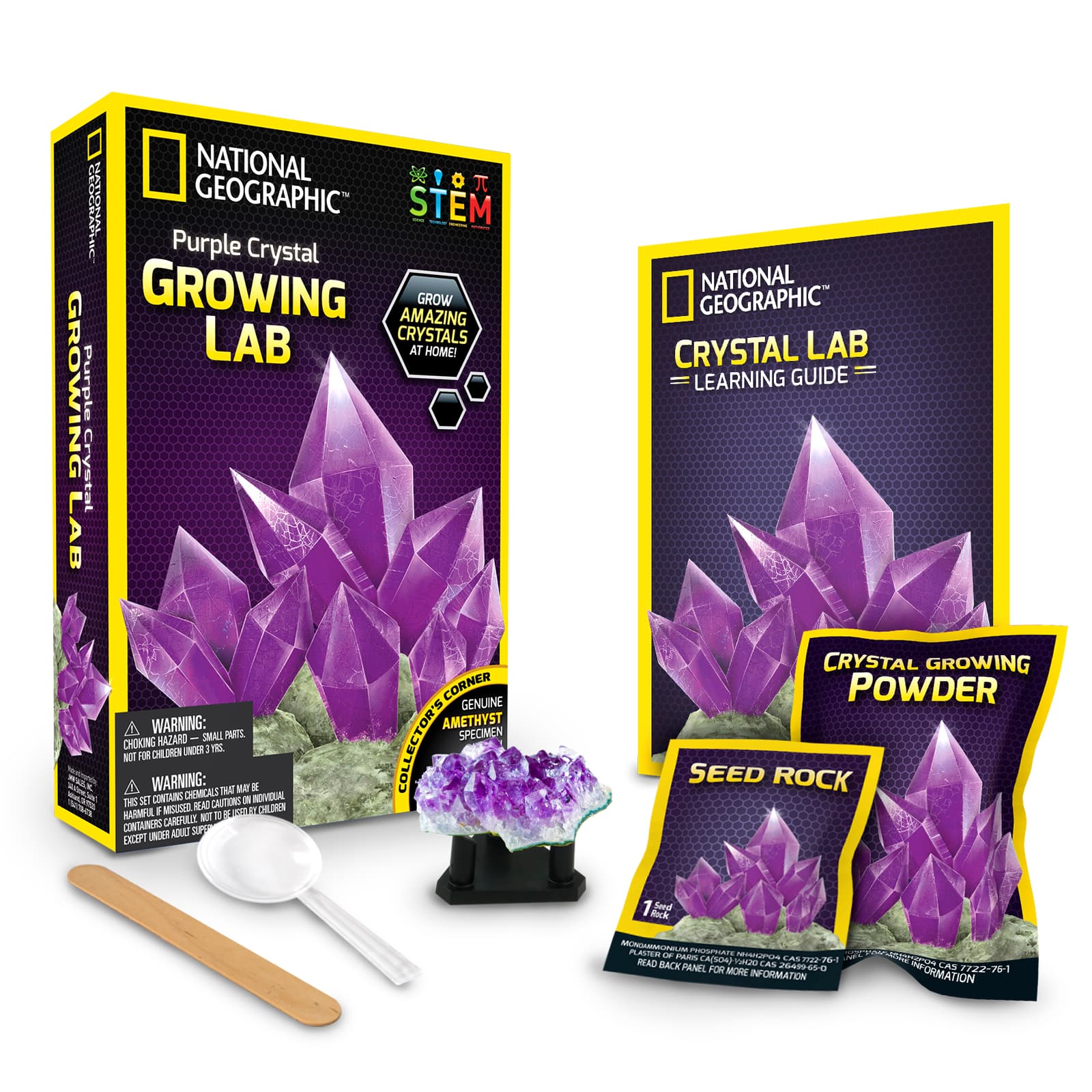 12 Pack: National Geographic&#x2122; Purple Crystal Growing Lab
