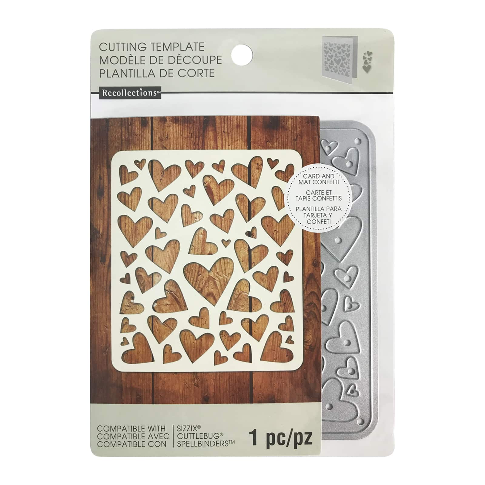 Recollections Hearts Card and Mat Confetti Cutting Dies Template Love Valentine