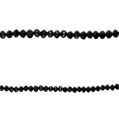 Jet Black Glass Faceted Rondelle Beads, 4mm by Bead Landing™ image