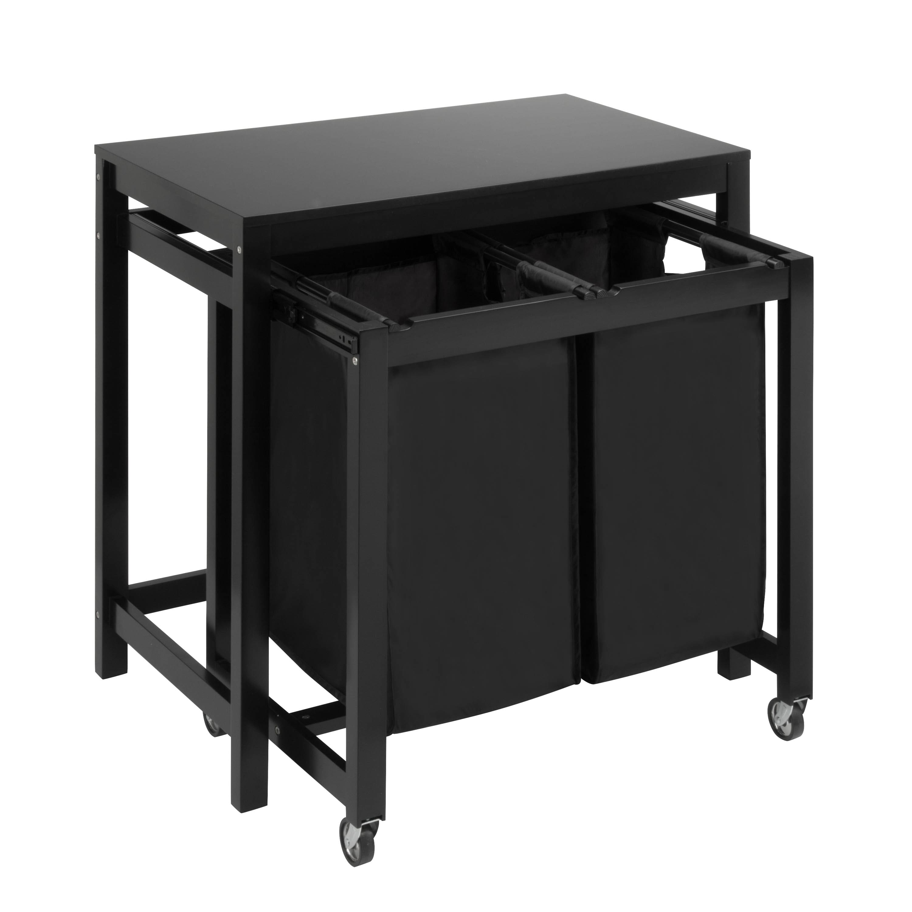Honey Can Do Black Double Sorter Folding Table