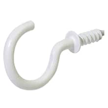 7/8" White Cup Hooks, 20 Pack