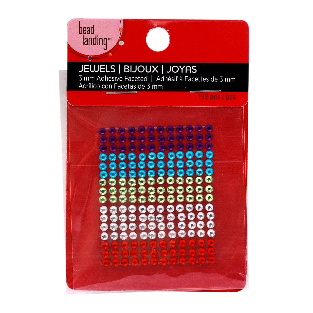 Bead Landing™ Adhesive Faceted Jewels, Primary Colors
