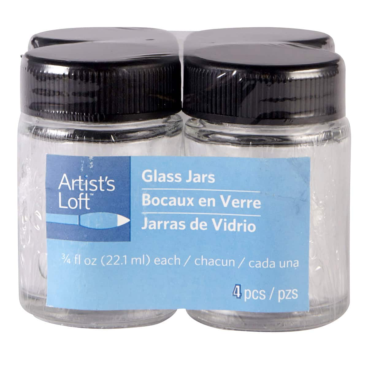 12 Packs: 4 ct. (48 total) 3/4oz. Glass Jars by Artist&#x27;s Loft&#x2122;