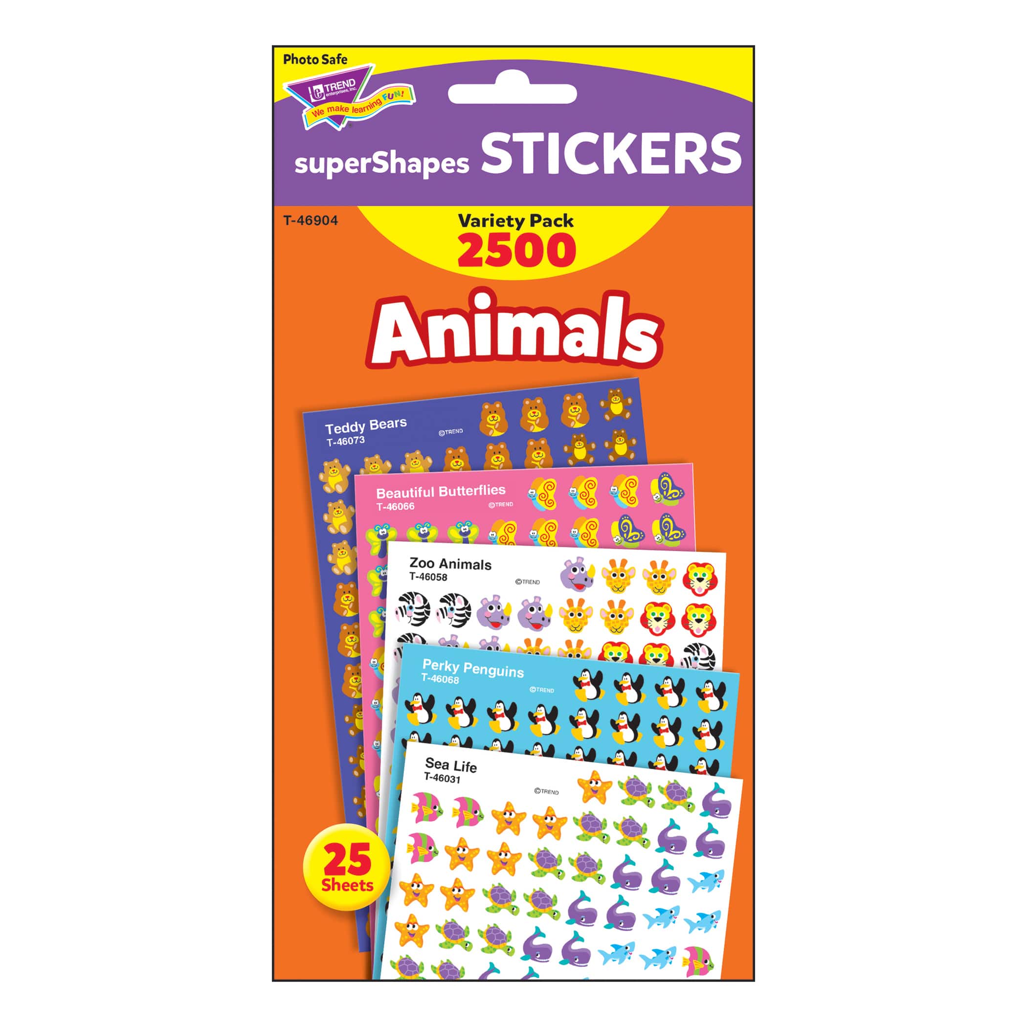 Trend Enterprises&#xAE; superShapes Animals Stickers, 3 Pack Bundle