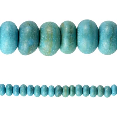 Turquoise Dyed Reconstituted Stone Rondelle Beads, 4mm by Bead Landing™ image