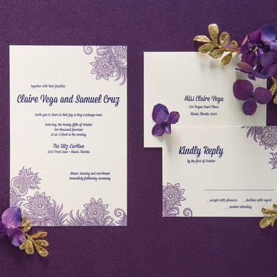 Purple Luxe Wedding Floral Invitations | Projects | Michaels