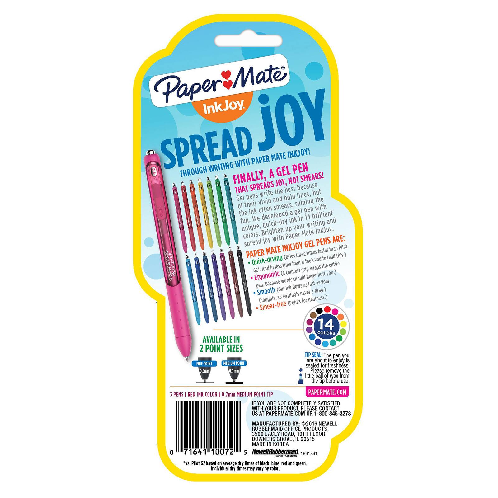 Paper Mate® InkJoy® Red Retractable 0.7mm Gel Pens, 3ct. Gel Pens Michaels