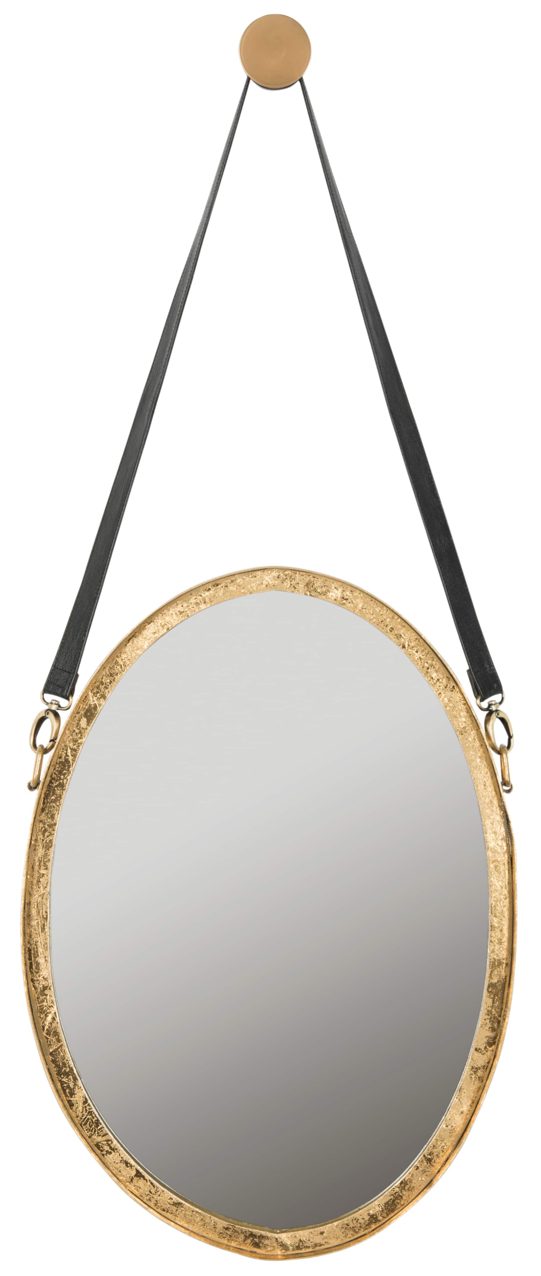 Pembroke Strap Mirror in Antique Gold