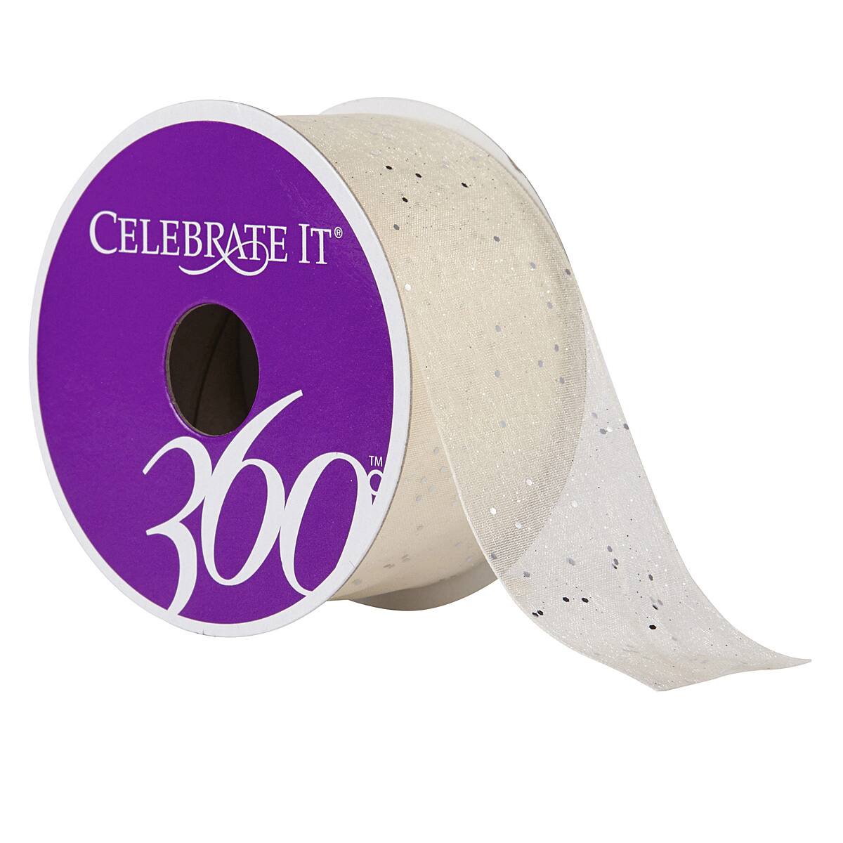 1.5" Sheer Glitter Ribbon by Celebrate It® 360