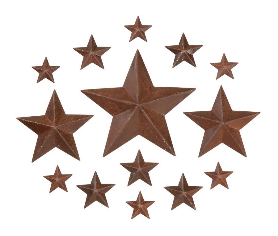 Rusted Tin Stars Asst Size