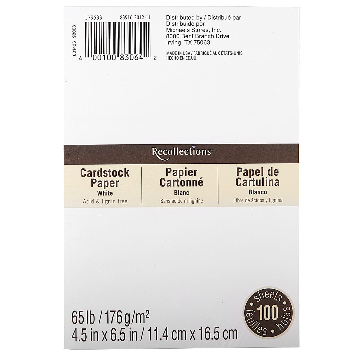 12 Packs: 100 ct. (1200 total) Cardstock Paper by Recollections™, 4.5" x 6.5"