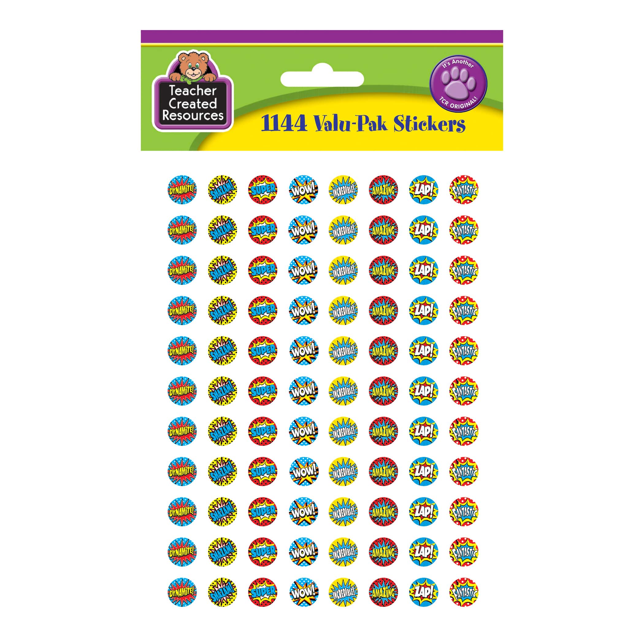 Teacher Created Resources Superhero Mini Valu-Pak Stickers, 6 Packs of 1144