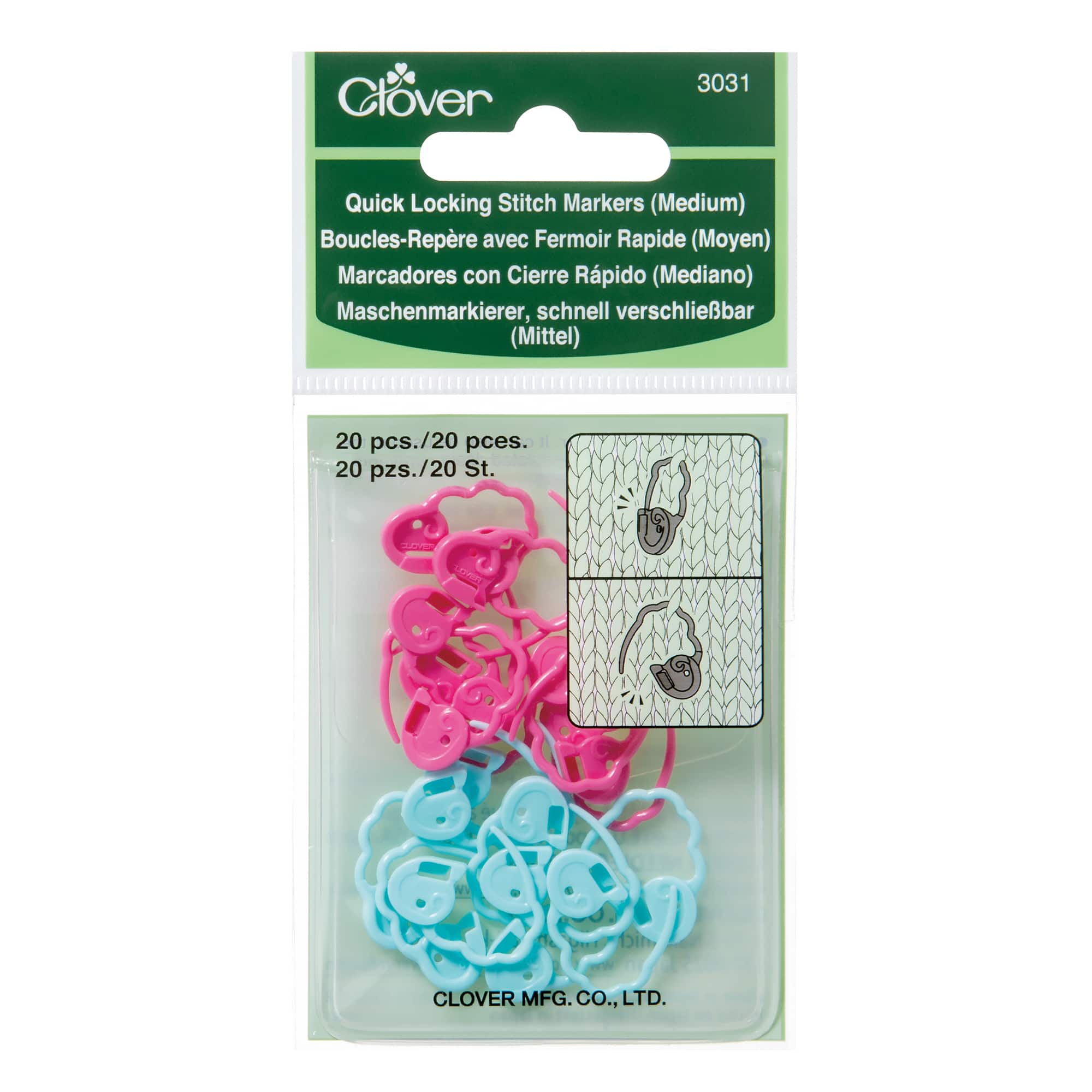 Clover&#xAE; Quick-Locking Stitch Markers, Medium
