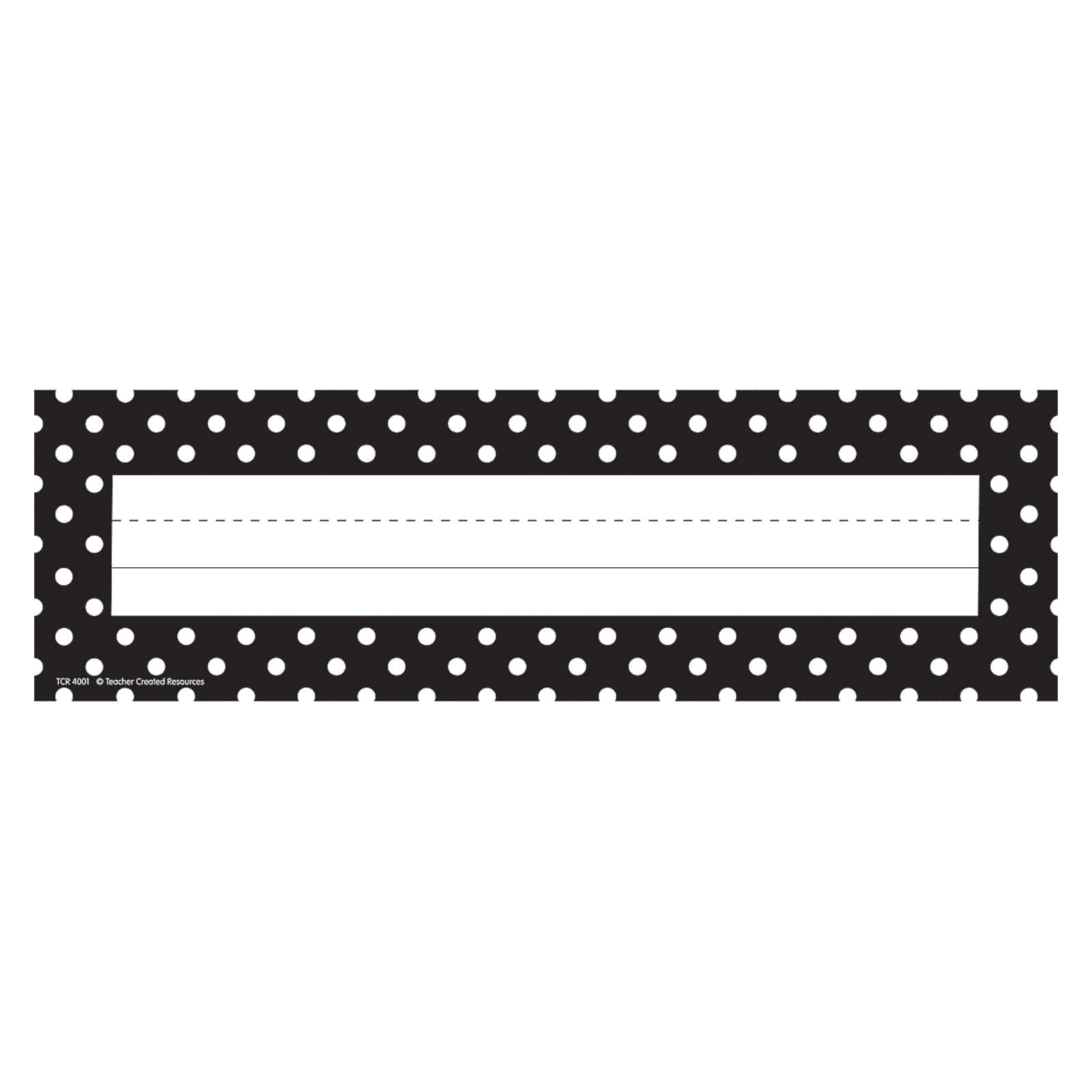 Black Polka Dots Flat Name Plates