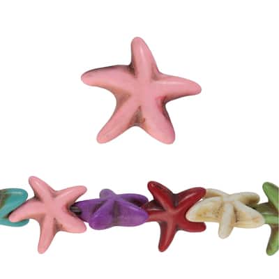 Multicolor Howlite Starfish Beads, 14mm by Bead Landing™ image