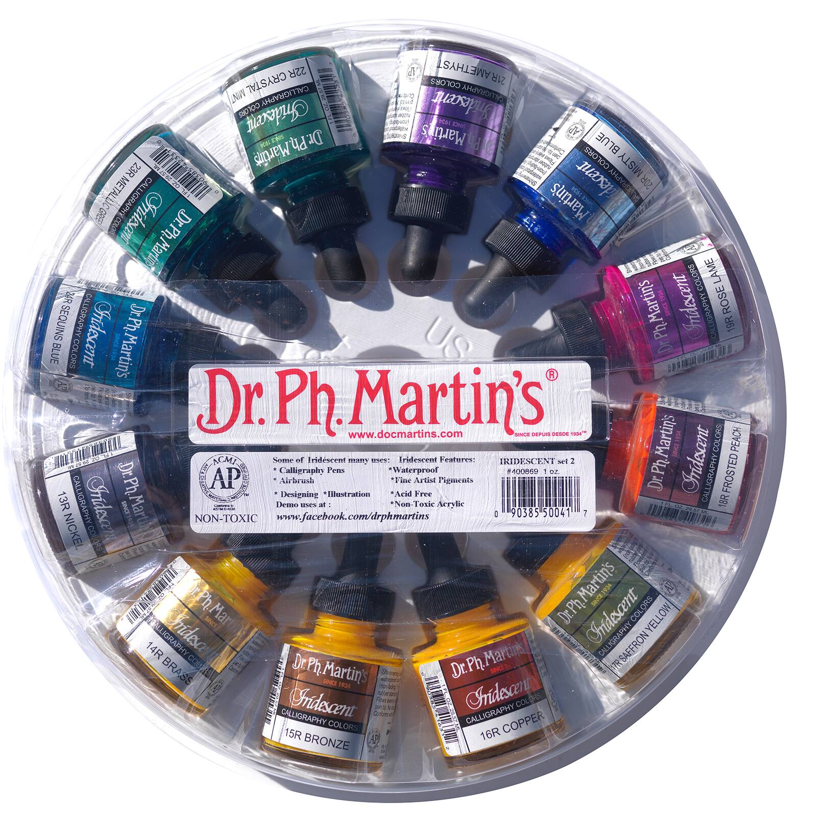 Dr. Ph. Martin's Iridescent Calligraphy Ink Set - Set 1, 1 oz bottles