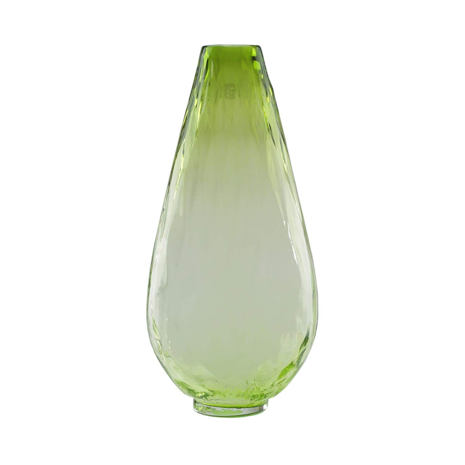14" Teardrop Shaped Textured Glass Vase