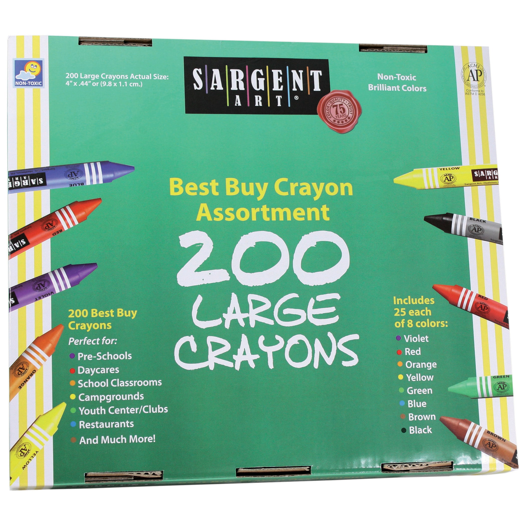 Crayola, Large Size Crayons, 8 Colors, 400 Pieces 