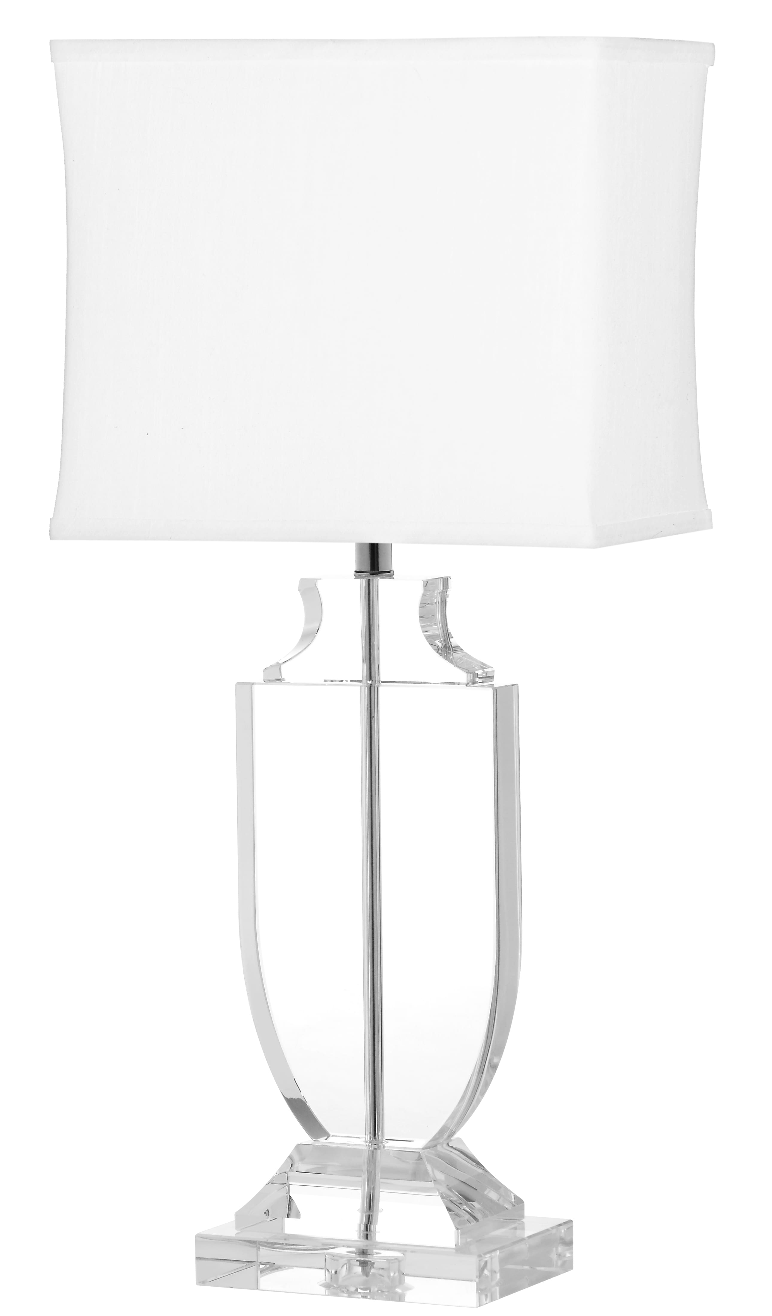 Deirdre Crystal Urn Lamp in Clear &#x26; White