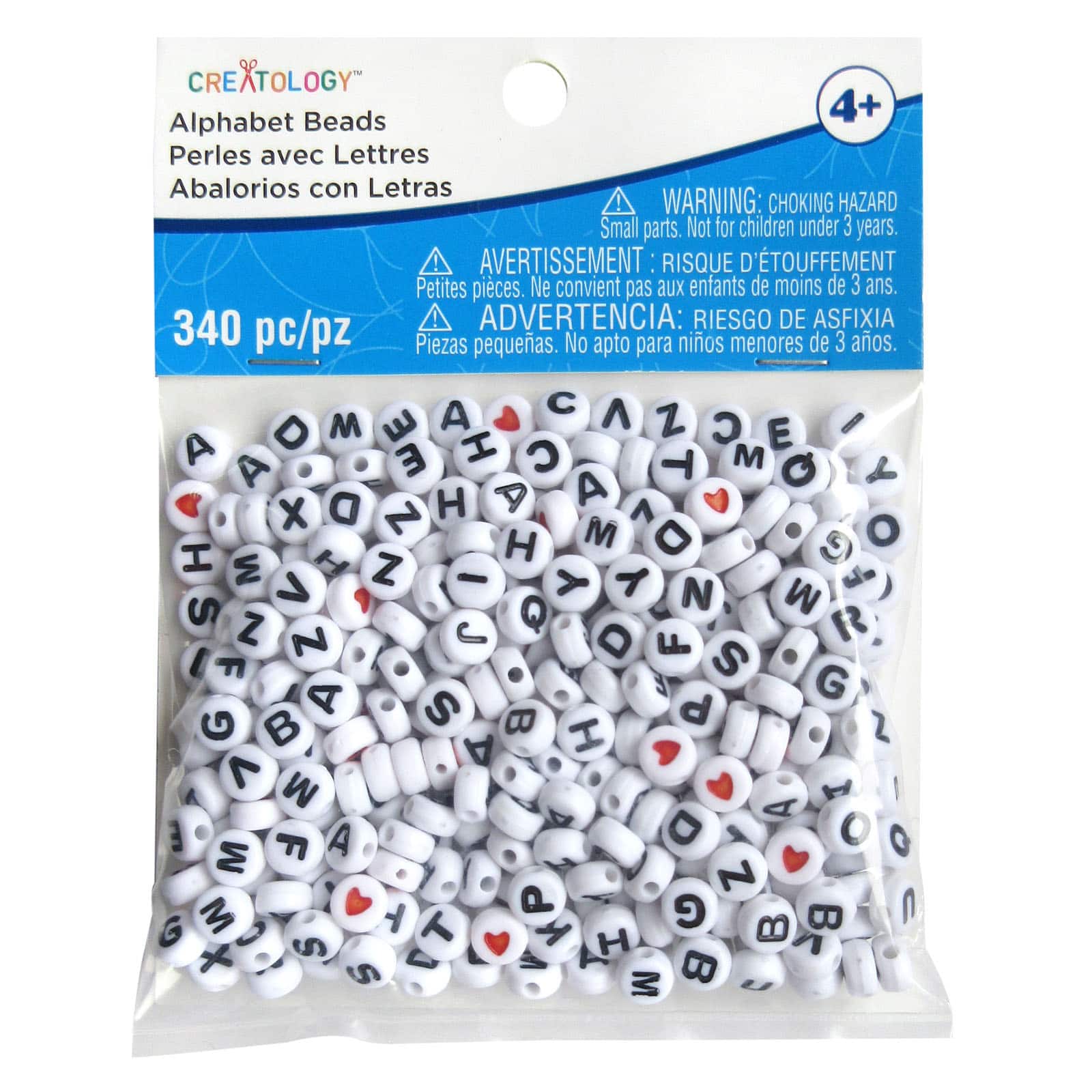 White Round Alphabet Beads By Creatology™