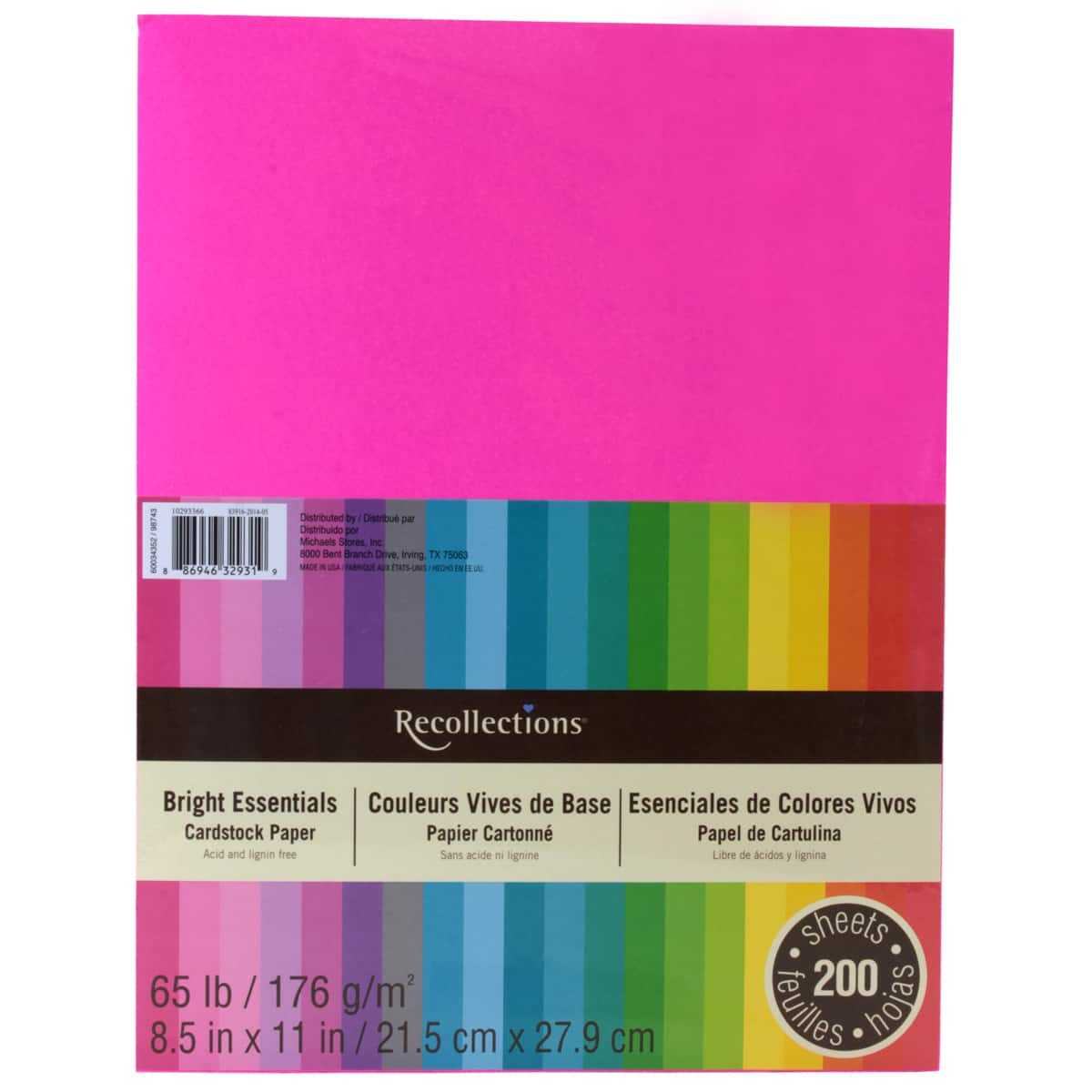 Recollections Cardstock Paper - Neon - South Beach Assorted Colors- 8.5 x 11