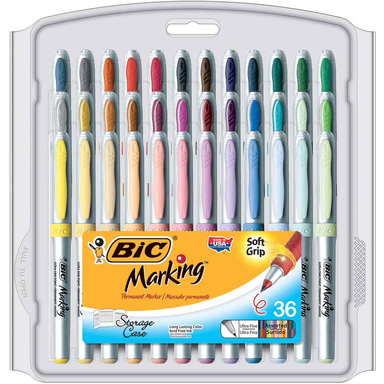 BiC&#xAE; Marking&#x2122; Permanent Marker Fashion Colors, Pack of 36