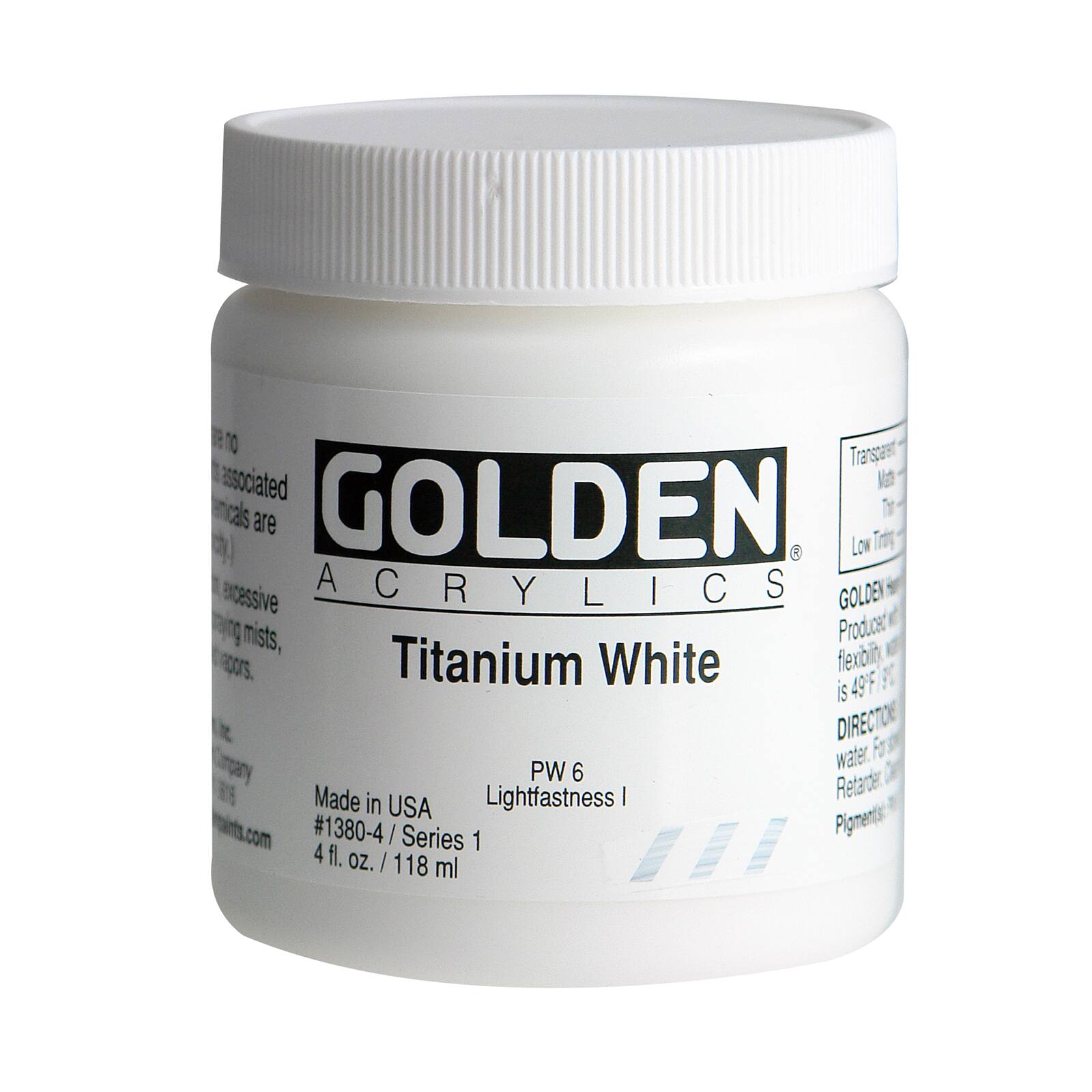 Golden Heavy Body Acrylics, 4 oz Paint in Titanium White