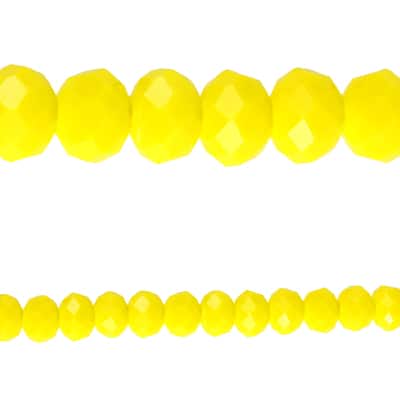 Yellow Glass Faceted Rondel Beads, 7mm by Bead Landing™ image