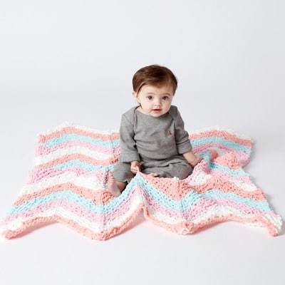 Bernat® Baby Blanket™ Stripes Knit Waves Blanket | Projects | Michaels