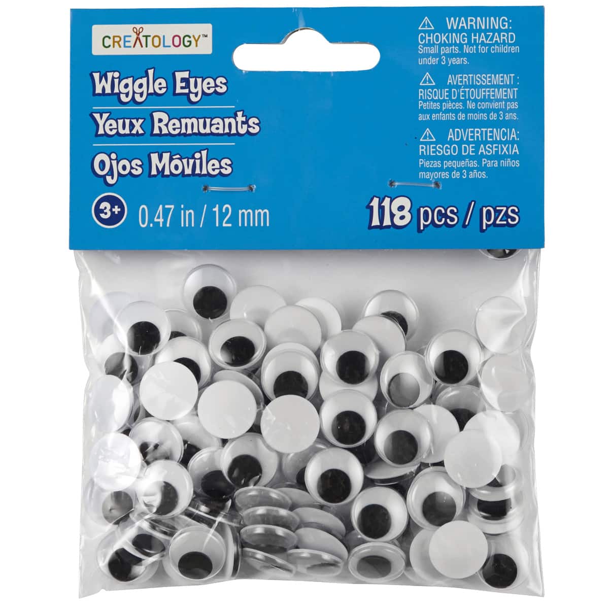 12 Packs: 118 ct. (1,416 total) 12 mm Flat Back Wiggle Eyes by Creatology™