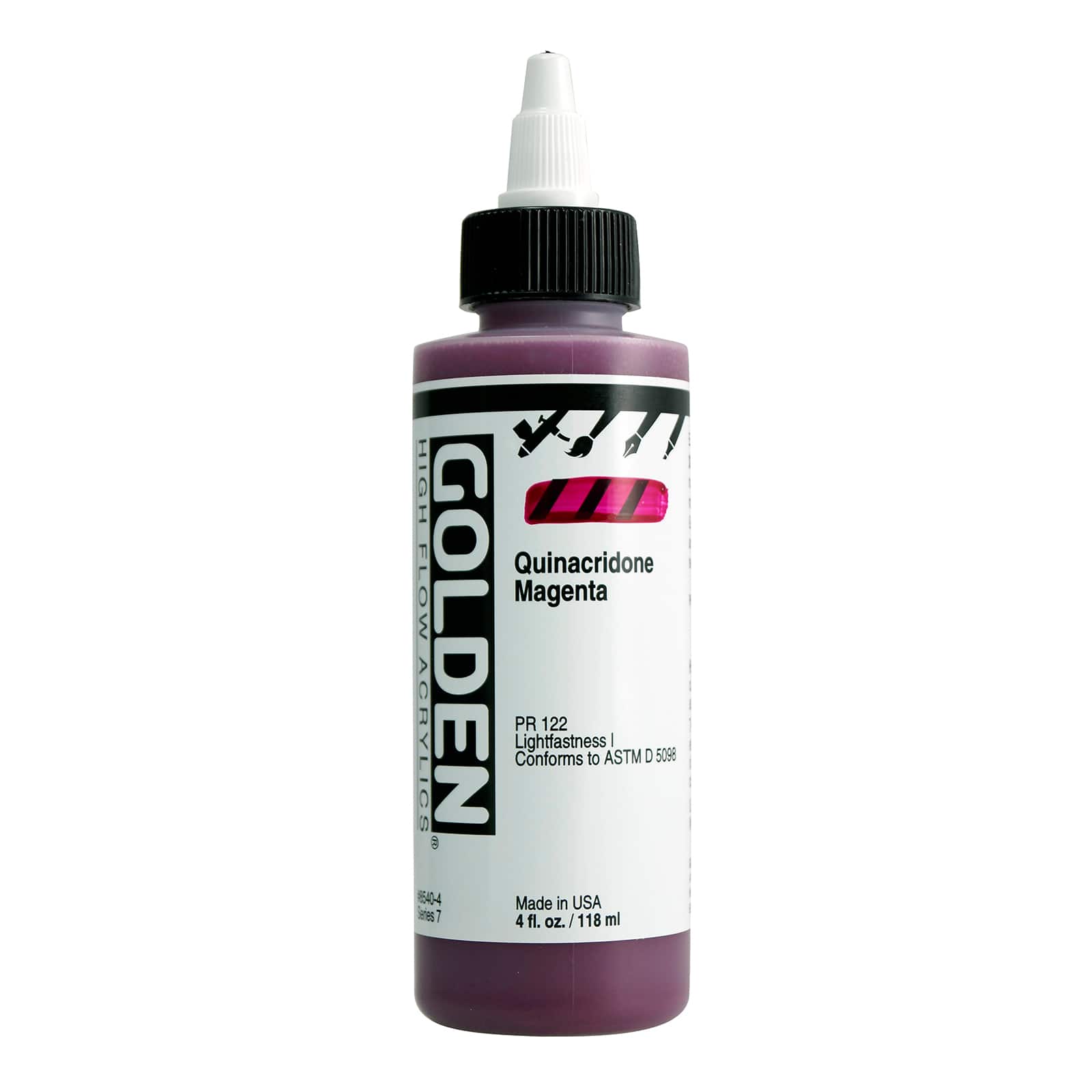 Golden High Flow Acrylics 4 oz Paint in Quinacridone Magenta