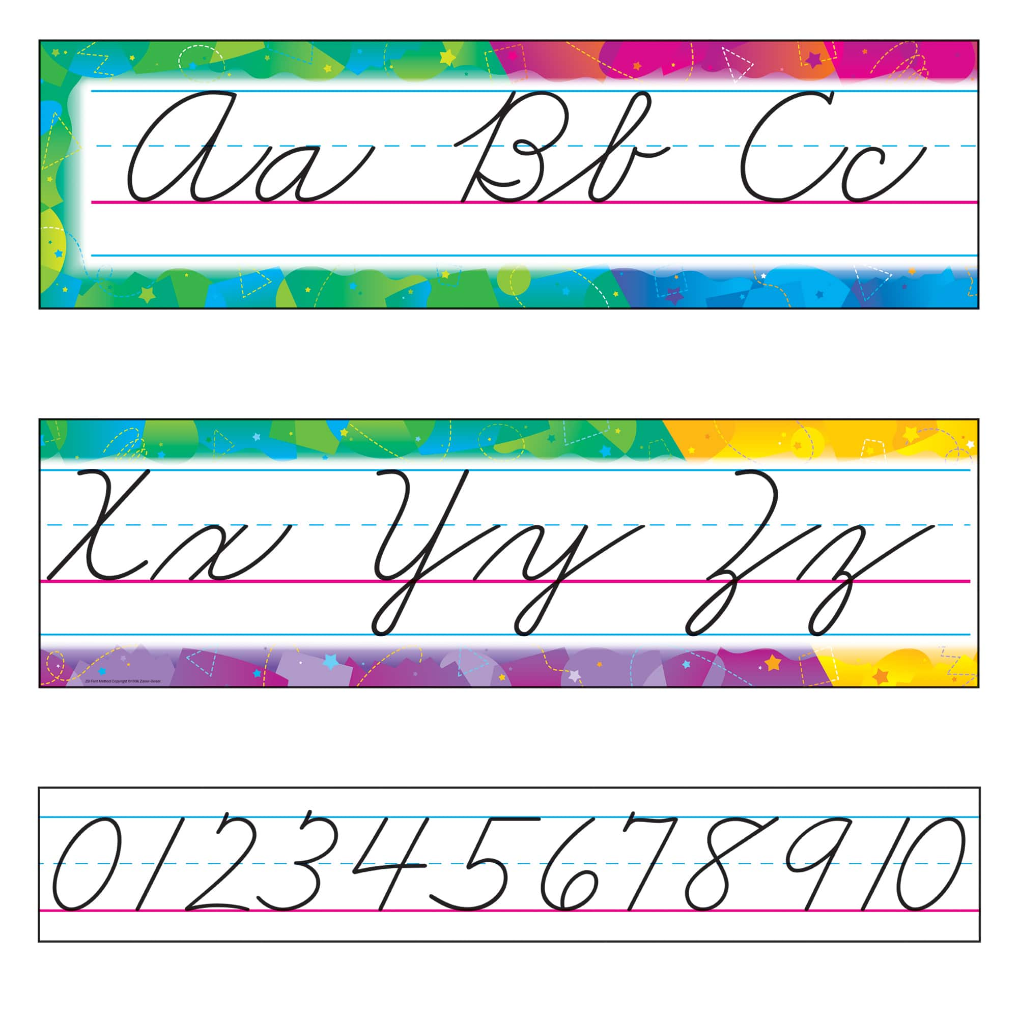 Trend Enterprises Color Splash Alphabet Line Zaner-Bloser Cursive ...