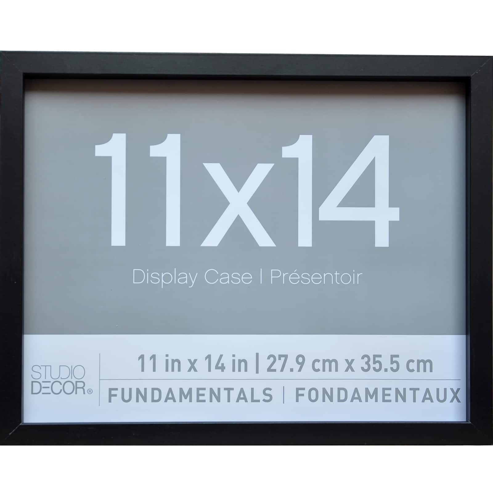 Lawrence Frames Front Hinged Shadow Box Frame with Burlap Display Board Black 11 by 14-Inch