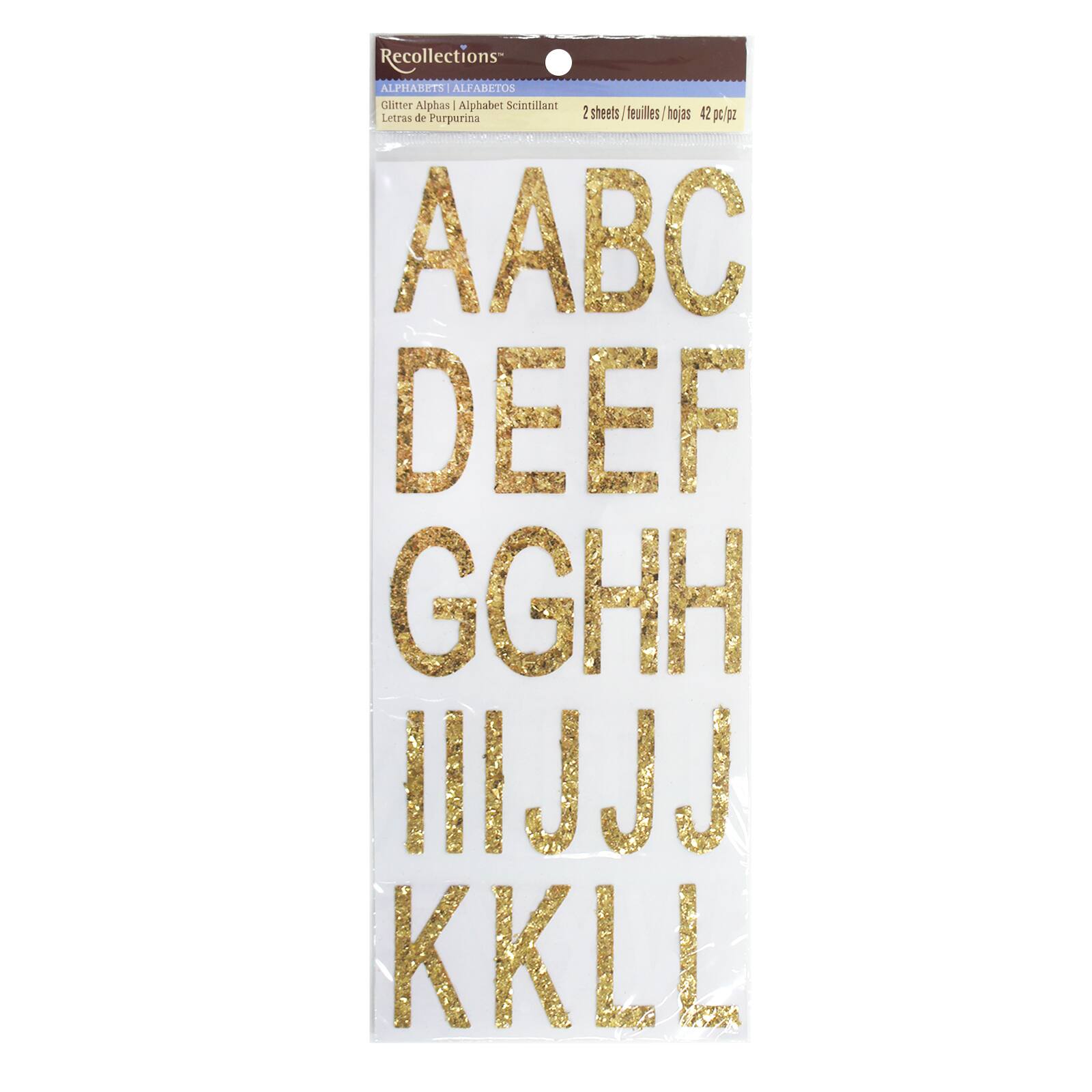 12 Pack: Gold Chunky Glitter Alphas by Recollections™