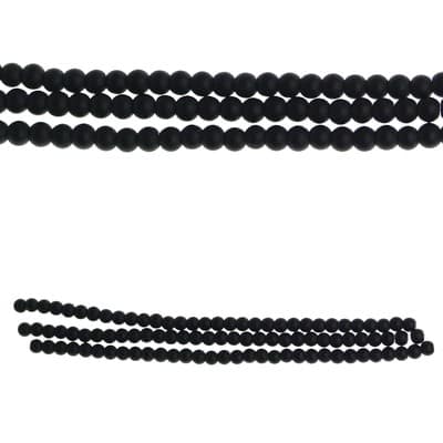 Bead Gallery 4mm Matte Black Glass Round Beads - Each