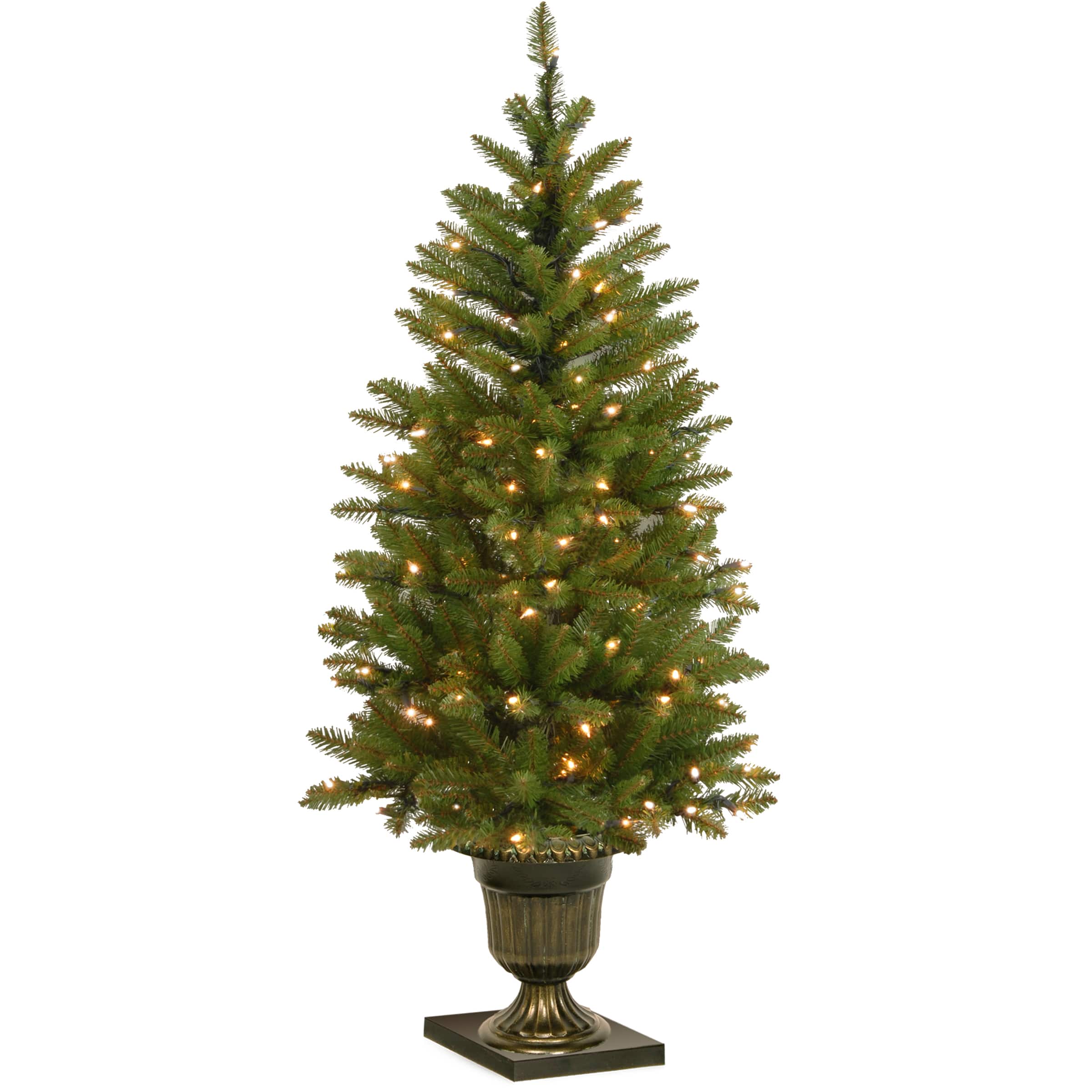 4 ft. Pre-Lit Potted Dunhill® Fir Artificial Entrance Christmas Tree, Clear Lights
