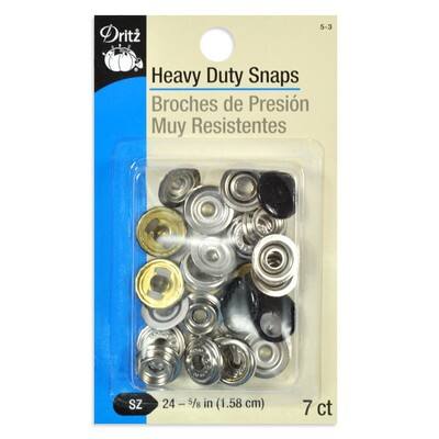 Dritz Heavy Duty Snap Kit, Brass, 5/8 - 7 count