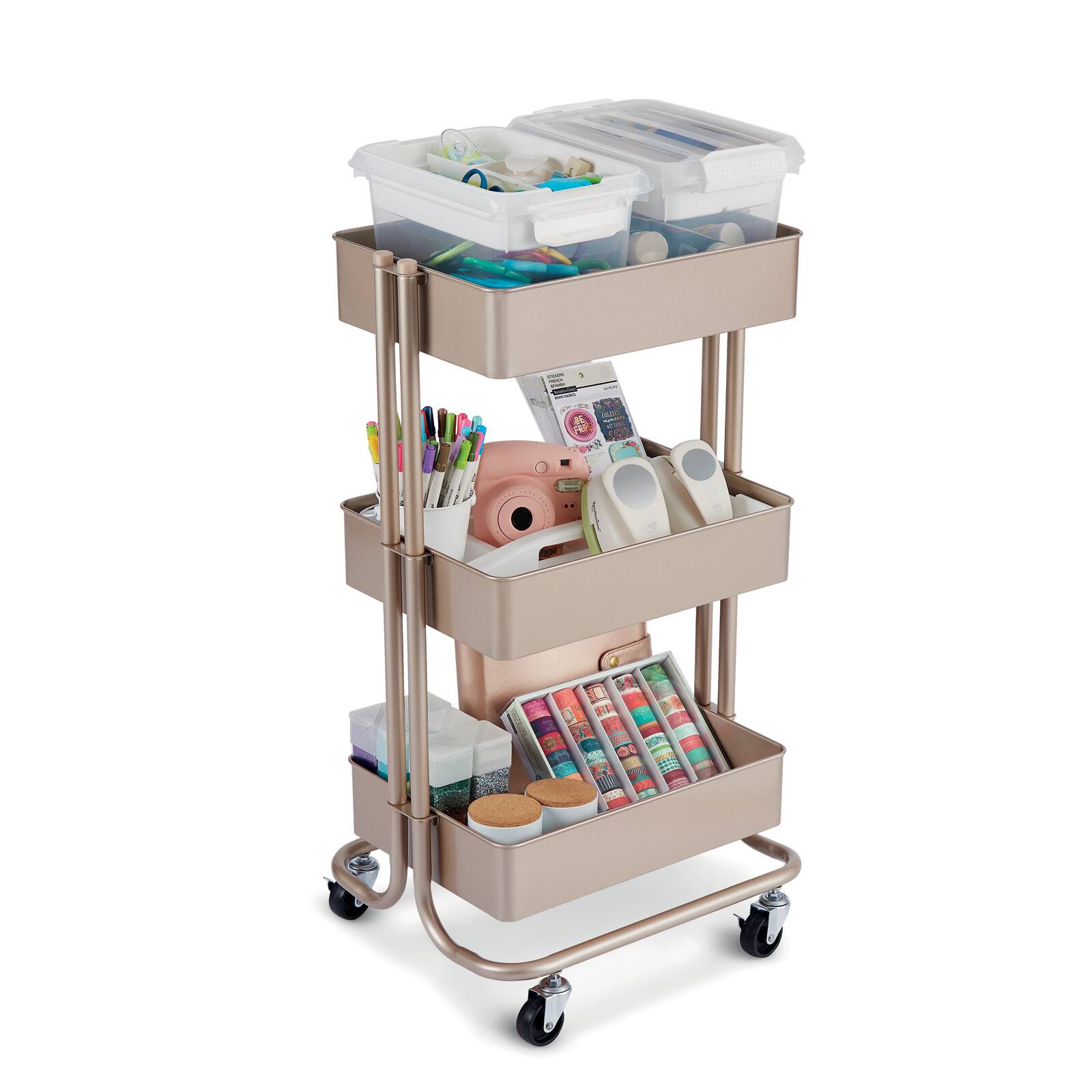 Find the Champagne Lexington 3Tier Rolling Cart By Recollections™ at