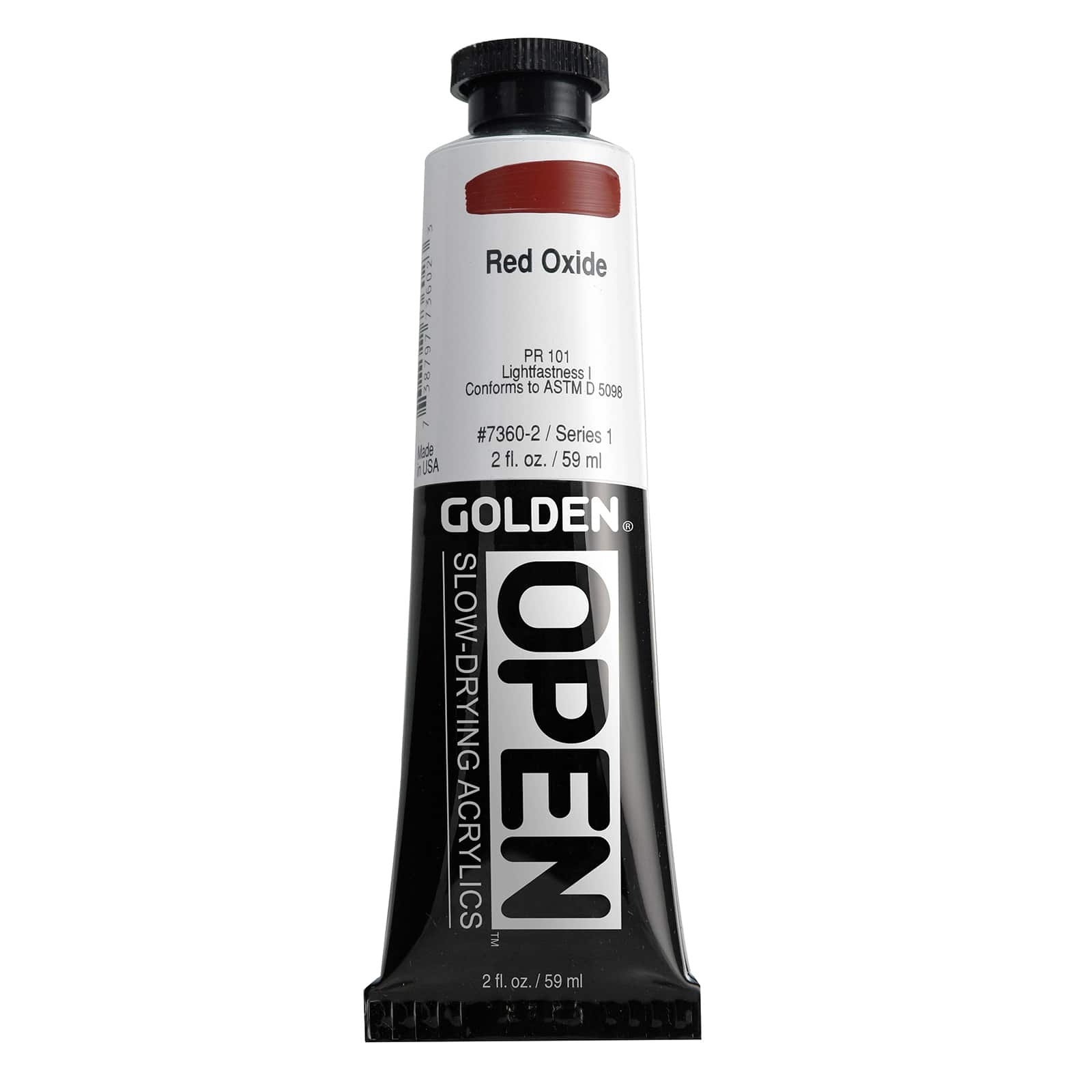 Golden OPEN Slow-Drying Acrylics, 2 oz Paint in Red Oxide