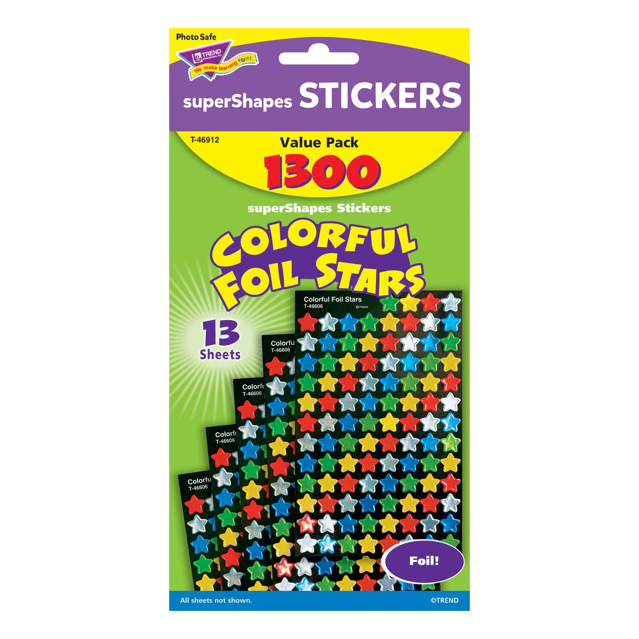 Trend Enterprises&#xAE; superShapes Multicolor Foil Stars Stickers, 3 Pack Bundle