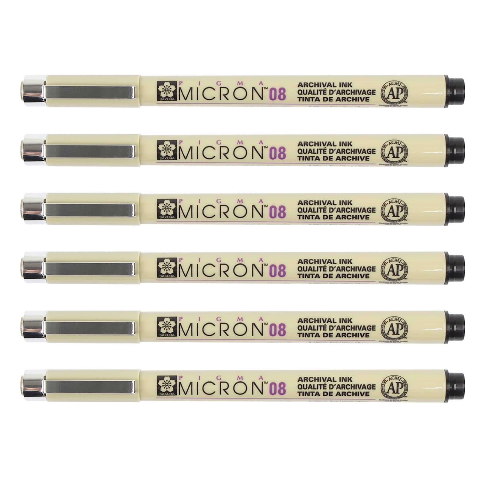 6 Packs: 6 ct. (36 total) Pigma® Micron™ 08 Fine Line Black Pens