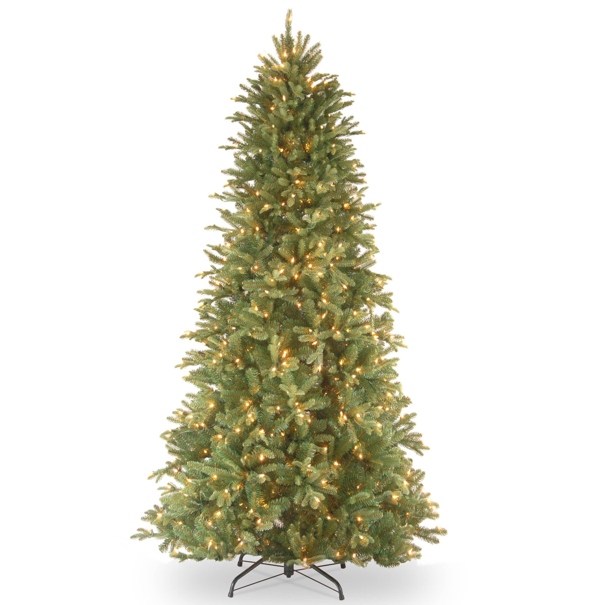 7.5 Ft. Pre-Lit Feel Real&#xAE; Tiffany Fir Slim Artificial Christmas Tree, Clear Lights