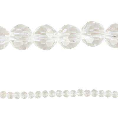 Bead Gallery® Faceted Glass Round Beads, Crystal