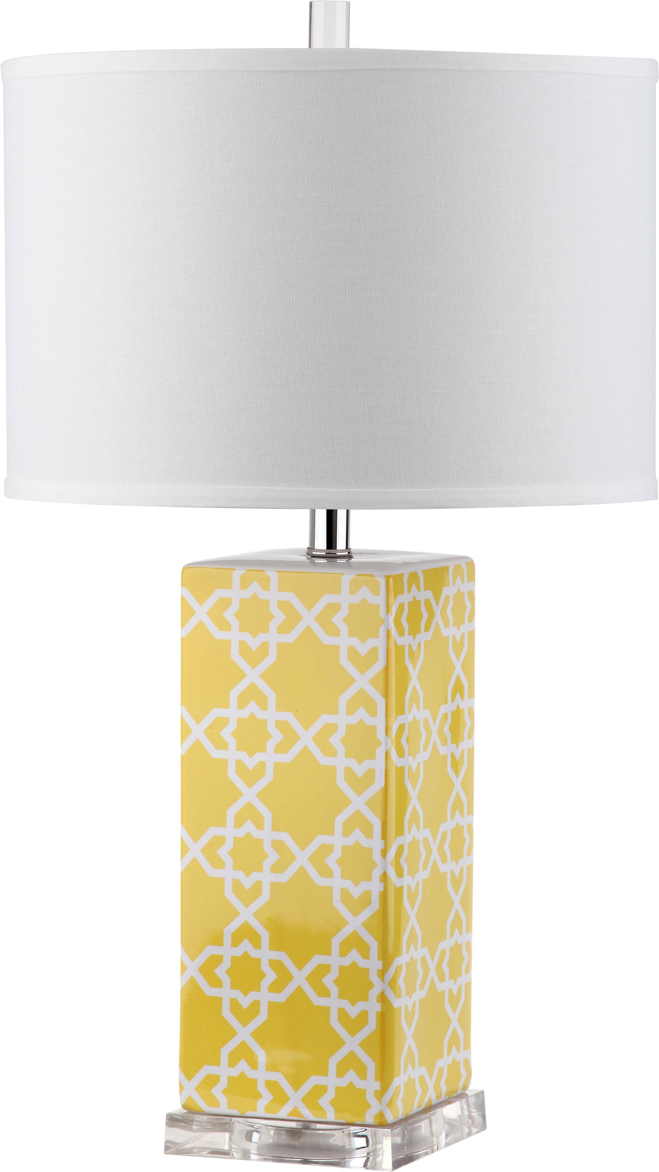 Quatrefoil Table Lamp in Yellow