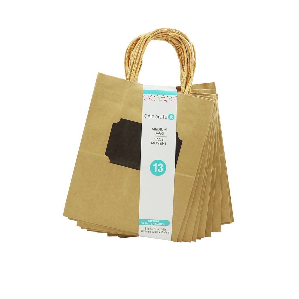 Purchase the Medium Gift Bags with Chalk Label By Celebrate It™ at Michaels